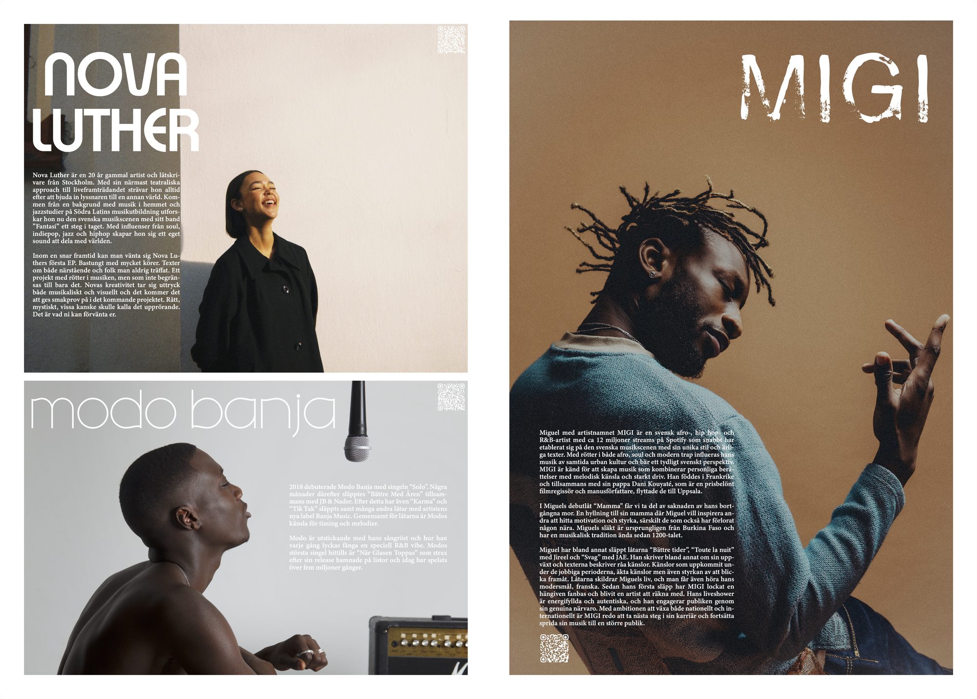 Spread featuring Nova Luther, Modo Banja, and MIGI